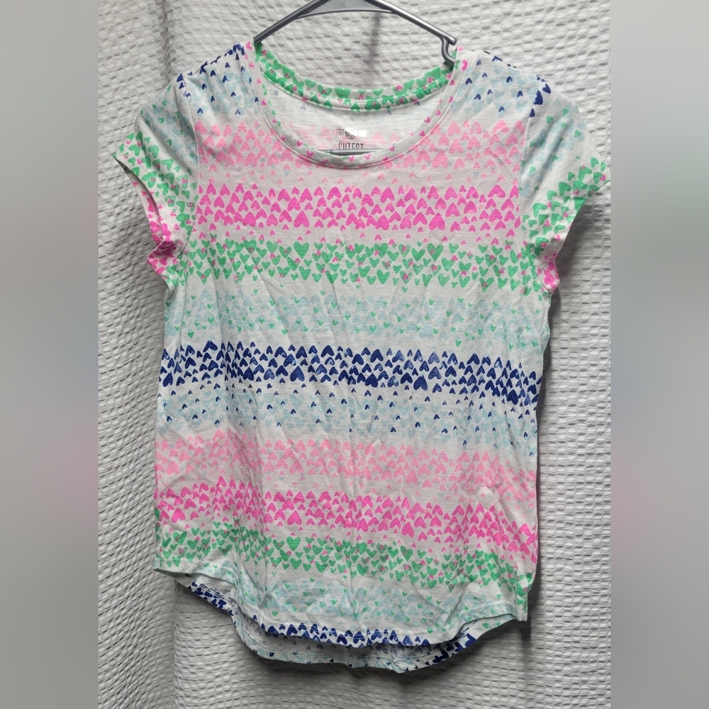 SO Colorful Heart Print Tee